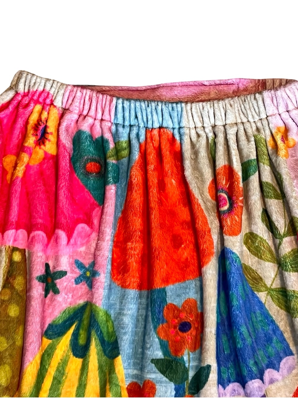 Natural Life Women’s Sz L/XL NWT Plush Towel Wrap Mushroom Print Ruffle - Picture 12 of 15